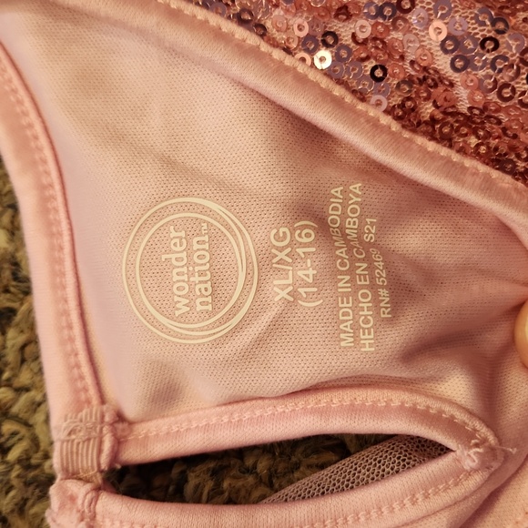 Girl's Pink Sequin Tulle Dress Size XL - Picture 4 of 8